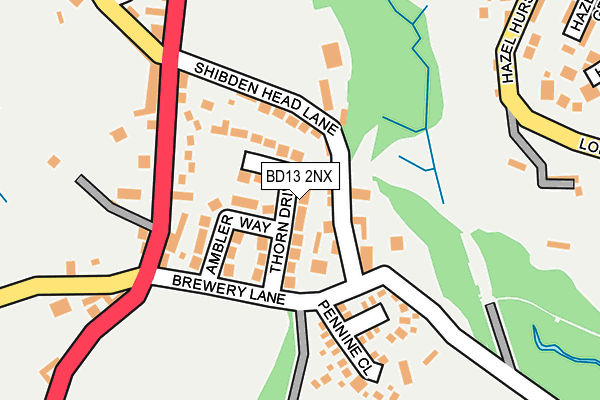 BD13 2NX map - OS OpenMap – Local (Ordnance Survey)
