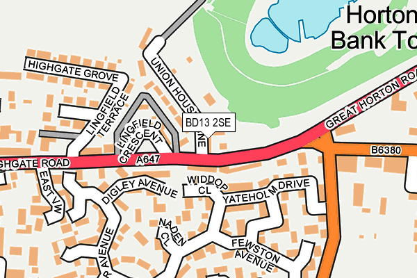 BD13 2SE map - OS OpenMap – Local (Ordnance Survey)