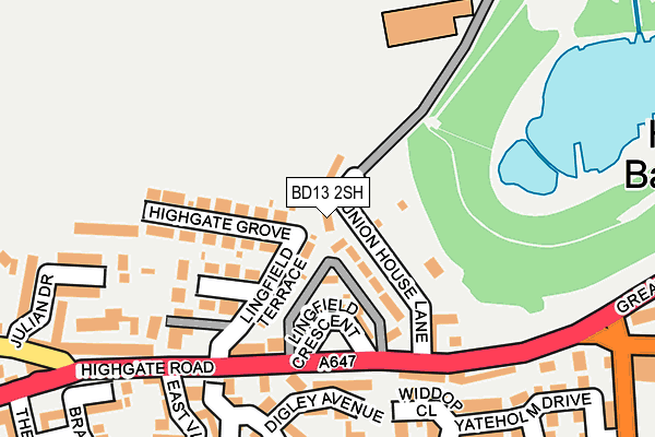 BD13 2SH map - OS OpenMap – Local (Ordnance Survey)