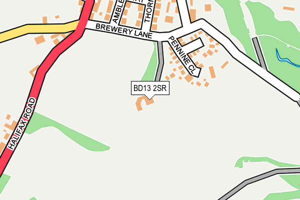 BD13 2SR map - OS OpenMap – Local (Ordnance Survey)