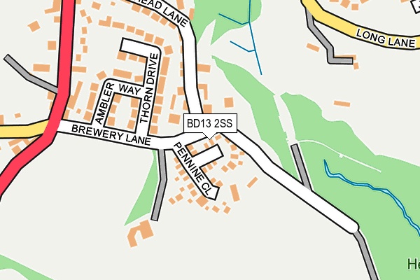 BD13 2SS map - OS OpenMap – Local (Ordnance Survey)