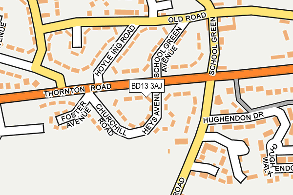 BD13 3AJ map - OS OpenMap – Local (Ordnance Survey)