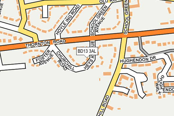 BD13 3AL map - OS OpenMap – Local (Ordnance Survey)