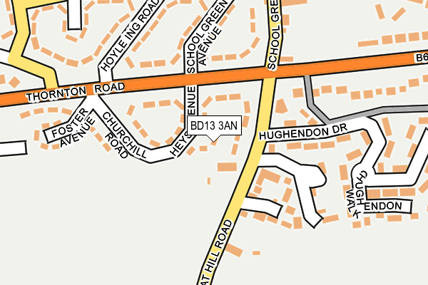 BD13 3AN map - OS OpenMap – Local (Ordnance Survey)