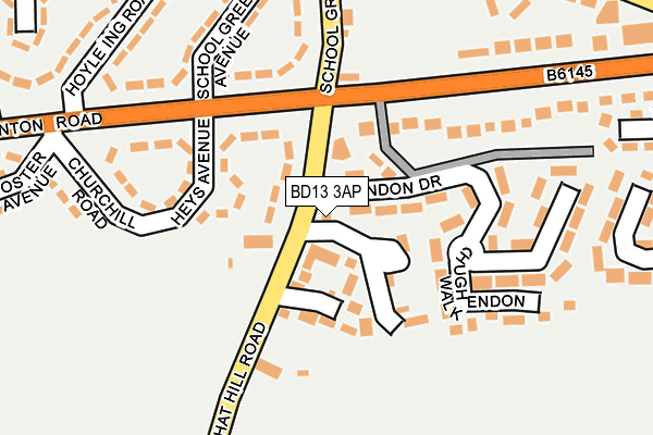 BD13 3AP map - OS OpenMap – Local (Ordnance Survey)