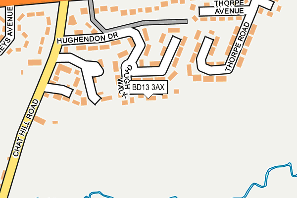 BD13 3AX map - OS OpenMap – Local (Ordnance Survey)