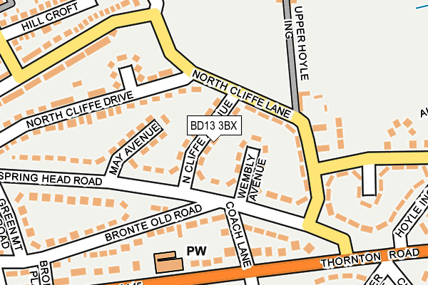 BD13 3BX map - OS OpenMap – Local (Ordnance Survey)