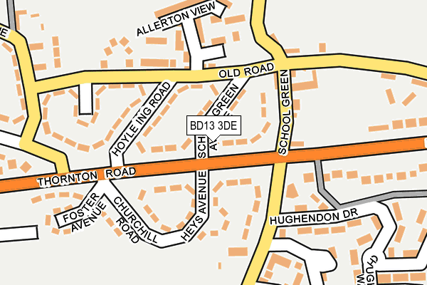 BD13 3DE map - OS OpenMap – Local (Ordnance Survey)