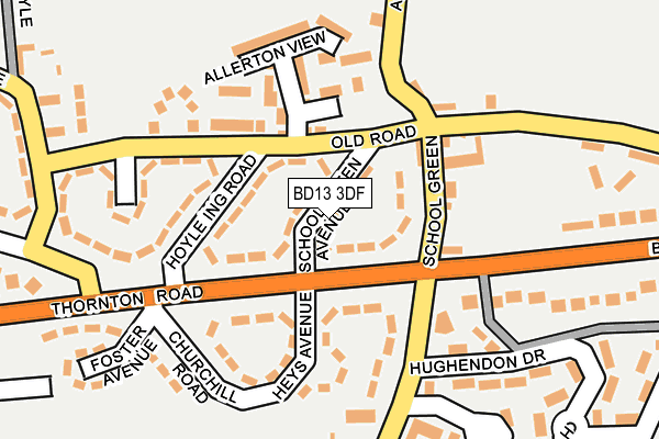 BD13 3DF map - OS OpenMap – Local (Ordnance Survey)