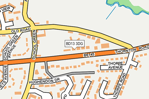 BD13 3DG map - OS OpenMap – Local (Ordnance Survey)