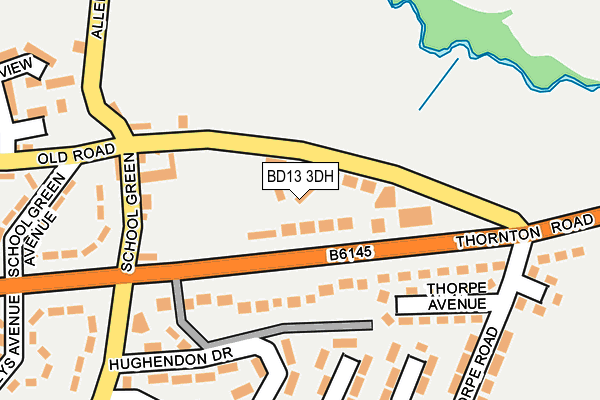 BD13 3DH map - OS OpenMap – Local (Ordnance Survey)