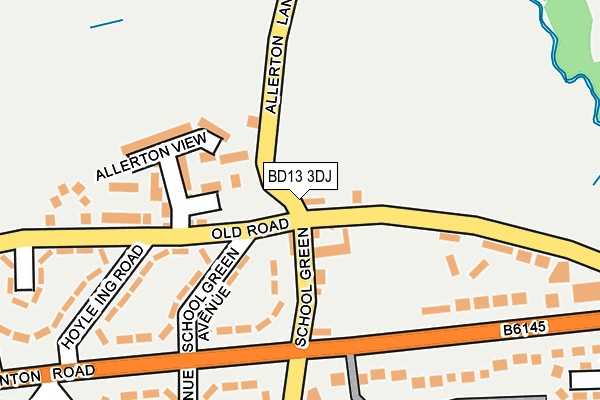 BD13 3DJ map - OS OpenMap – Local (Ordnance Survey)