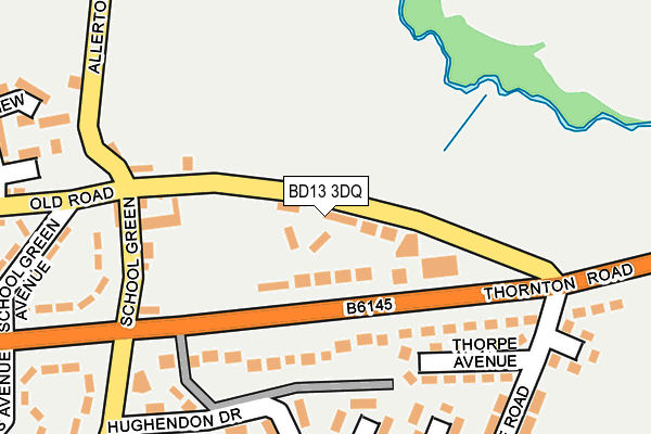 BD13 3DQ map - OS OpenMap – Local (Ordnance Survey)