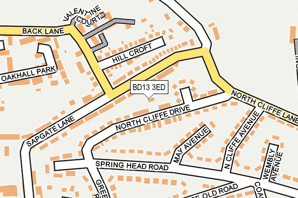 BD13 3ED map - OS OpenMap – Local (Ordnance Survey)