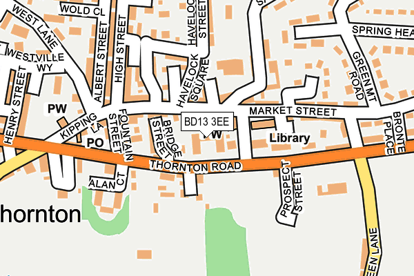 BD13 3EE map - OS OpenMap – Local (Ordnance Survey)