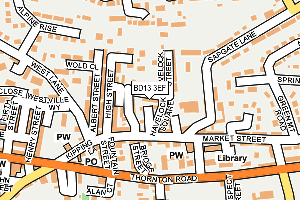 BD13 3EF map - OS OpenMap – Local (Ordnance Survey)