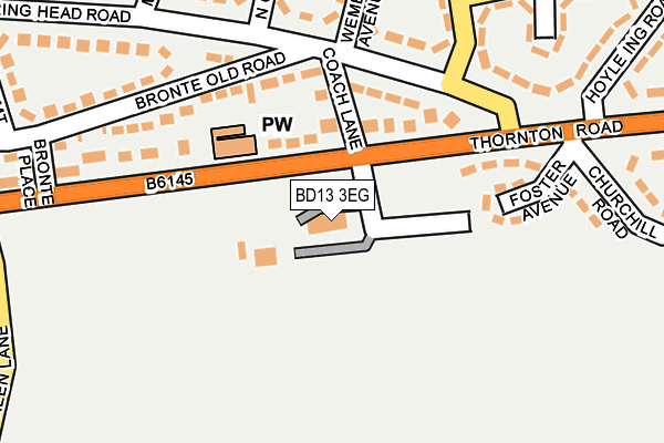 BD13 3EG map - OS OpenMap – Local (Ordnance Survey)