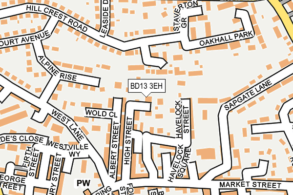 BD13 3EH map - OS OpenMap – Local (Ordnance Survey)