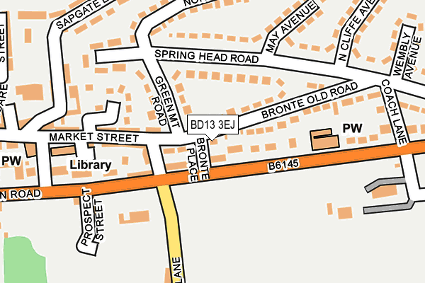 BD13 3EJ map - OS OpenMap – Local (Ordnance Survey)