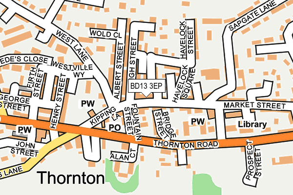 BD13 3EP map - OS OpenMap – Local (Ordnance Survey)