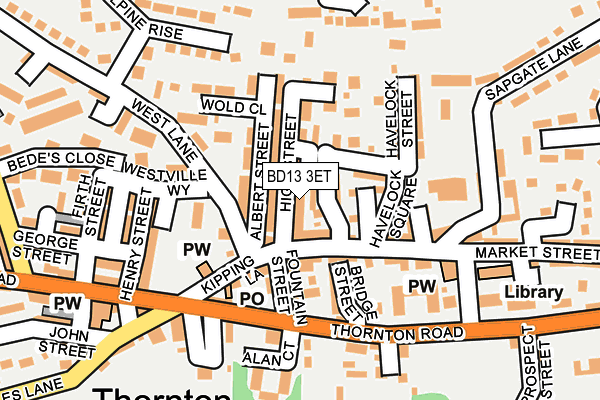 BD13 3ET map - OS OpenMap – Local (Ordnance Survey)