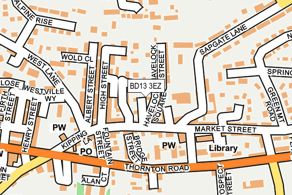 BD13 3EZ map - OS OpenMap – Local (Ordnance Survey)