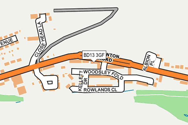 BD13 3GF map - OS OpenMap – Local (Ordnance Survey)