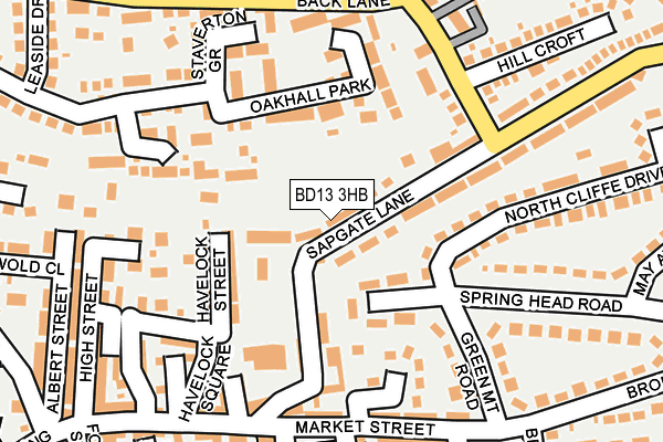 BD13 3HB map - OS OpenMap – Local (Ordnance Survey)