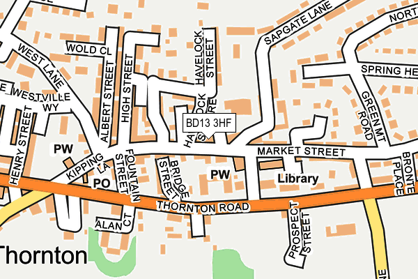 BD13 3HF map - OS OpenMap – Local (Ordnance Survey)