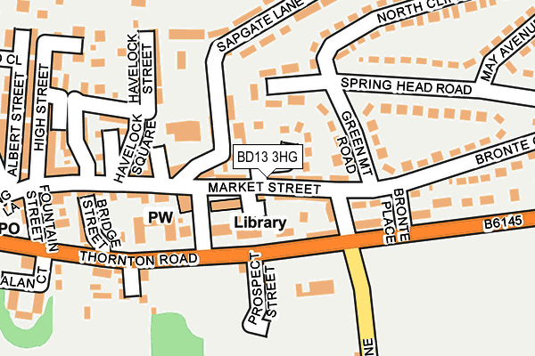 BD13 3HG map - OS OpenMap – Local (Ordnance Survey)