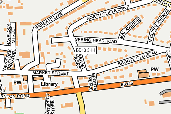 BD13 3HH map - OS OpenMap – Local (Ordnance Survey)