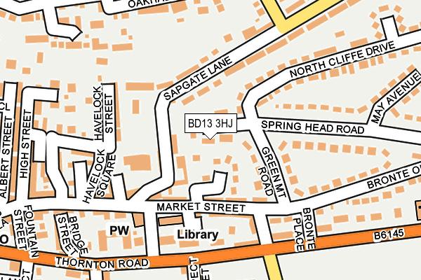 BD13 3HJ map - OS OpenMap – Local (Ordnance Survey)