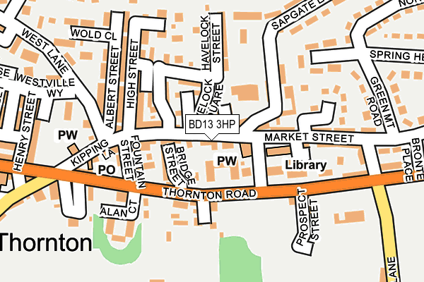 BD13 3HP map - OS OpenMap – Local (Ordnance Survey)