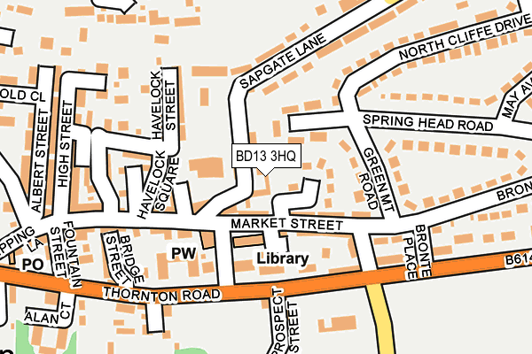 BD13 3HQ map - OS OpenMap – Local (Ordnance Survey)