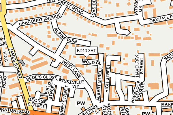 BD13 3HT map - OS OpenMap – Local (Ordnance Survey)