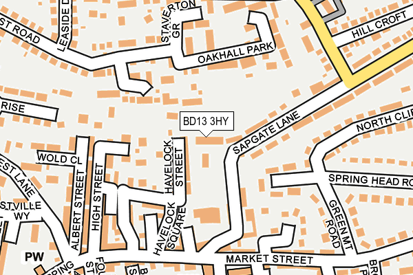 BD13 3HY map - OS OpenMap – Local (Ordnance Survey)