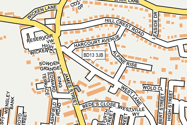 BD13 3JB map - OS OpenMap – Local (Ordnance Survey)