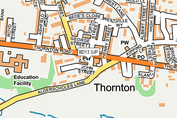 BD13 3JP map - OS OpenMap – Local (Ordnance Survey)