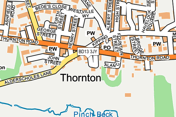 BD13 3JY map - OS OpenMap – Local (Ordnance Survey)