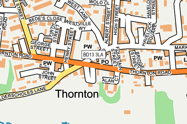 BD13 3LA map - OS OpenMap – Local (Ordnance Survey)