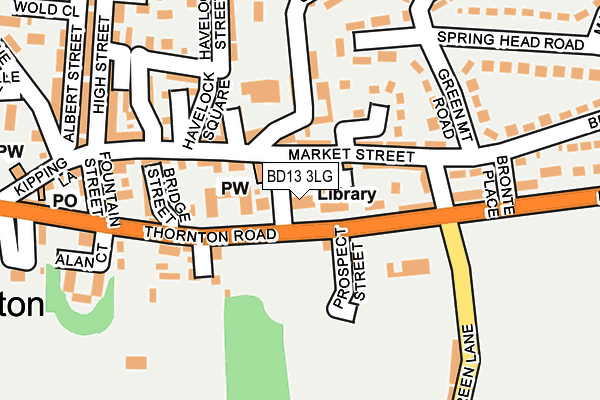 BD13 3LG map - OS OpenMap – Local (Ordnance Survey)