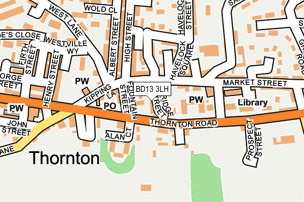 BD13 3LH map - OS OpenMap – Local (Ordnance Survey)