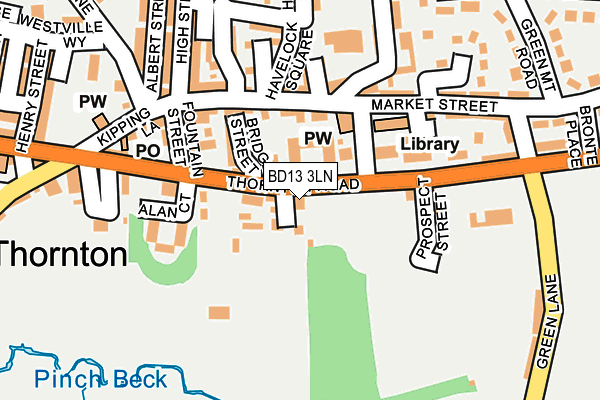 BD13 3LN map - OS OpenMap – Local (Ordnance Survey)