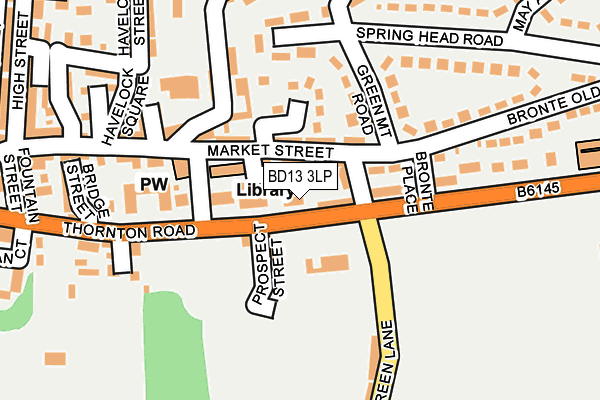 BD13 3LP map - OS OpenMap – Local (Ordnance Survey)
