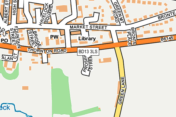 BD13 3LS map - OS OpenMap – Local (Ordnance Survey)