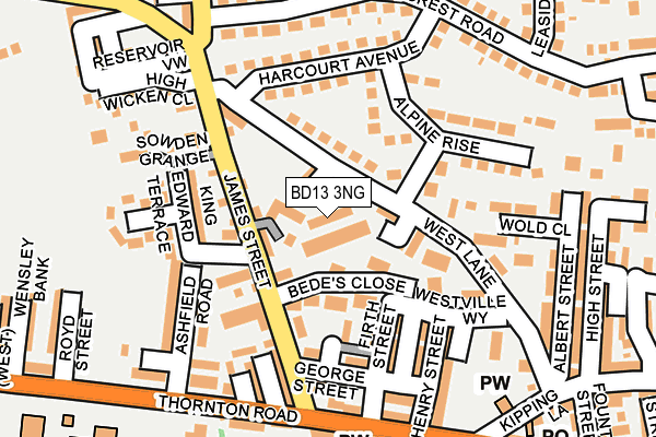 BD13 3NG map - OS OpenMap – Local (Ordnance Survey)