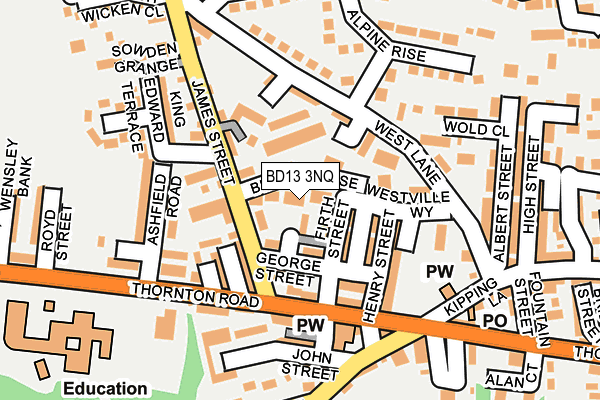 BD13 3NQ map - OS OpenMap – Local (Ordnance Survey)