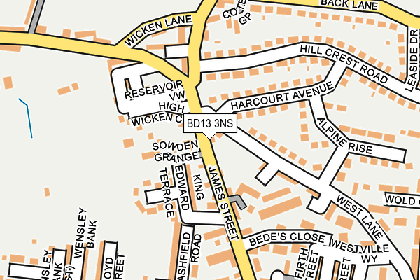 BD13 3NS map - OS OpenMap – Local (Ordnance Survey)