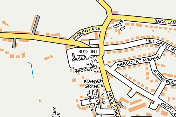 BD13 3NT map - OS OpenMap – Local (Ordnance Survey)