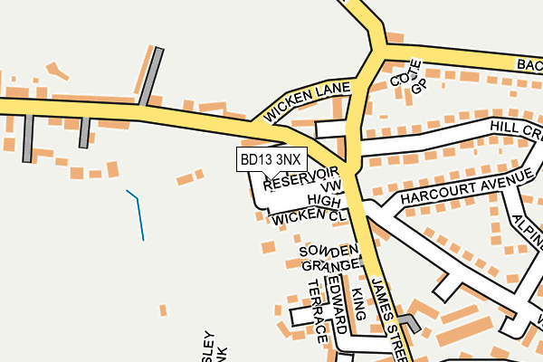 BD13 3NX map - OS OpenMap – Local (Ordnance Survey)